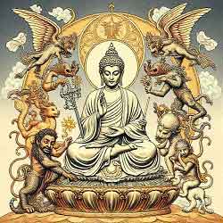 The Buddha The Buddha sitting in contemplation.