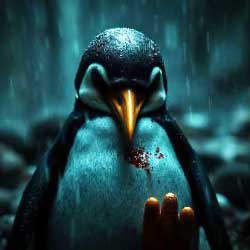 Death of a Penguin Image of a penguin that has been shot and is dying.